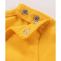 Babyhug 100% Cotton Full Sleeves Onesie Bear Print - Mustard