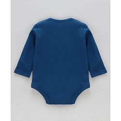 Babyhug 100% Cotton Full Sleeves Onesie Santa Print - Blue
