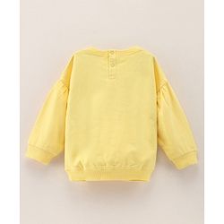 Babyhug Full Sleeves Knit Sweatshirt With 'Chip And Dale' Graphics & Balloon Sleeves - Yellow