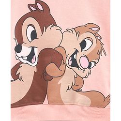 Babyhug Full Sleeves Knit Sweatshirt With Chip And Dale Print- Pink