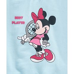 Babyhug Full Sleeves Knit Sweatshirt With Minnie Mouse Graphics- Sky Blue