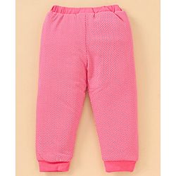 Babyhug Cotton Winter Wear Heart Patched Hooded T-Shirt and Dotted Lounge Pant - Navy Blue Pink