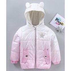 Babyhug Woven Full Sleeves Heavy Winter Jacket Colour Block - Pink