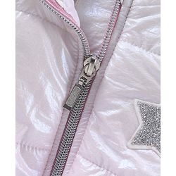 Babyhug Woven Full Sleeves Heavy Winter Jacket Colour Block - Pink