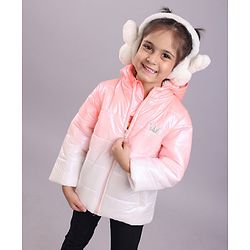 Babyhug Full Sleeves Color Block Hooded Jacket - Pink