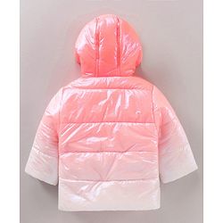 Babyhug Full Sleeves Color Block Hooded Jacket - Pink