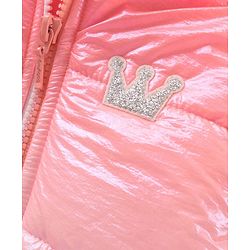 Babyhug Full Sleeves Color Block Hooded Jacket - Pink