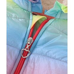 Babyhug Full Sleeves Woven Printed Hooded Padded Jacket - Multicolor