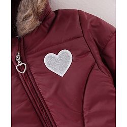 Babyhug Full Sleeves Solid Hooded Jacket - Maroon