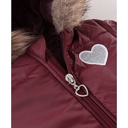 Babyhug Full Sleeves Solid Hooded Jacket - Maroon
