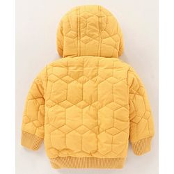 Babyhug Full Sleeves Solid Color Hooded Jacket - Yellow
