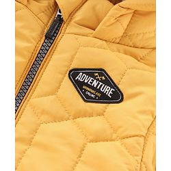 Babyhug Full Sleeves Solid Color Hooded Jacket - Yellow