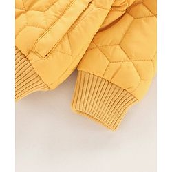 Babyhug Full Sleeves Solid Color Hooded Jacket - Yellow