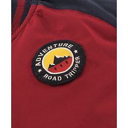 Babyhug Full Sleeves Bomber Jacket Color Block - Red