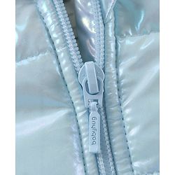Babyhug Full Sleeves Hooded Jacket With Shimmer- Blue