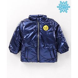 Babyhug Full Sleeves Quilted Jacket - Blue