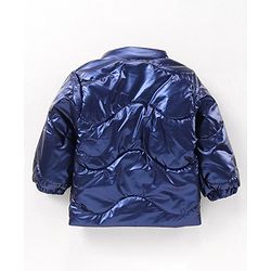 Babyhug Full Sleeves Quilted Jacket - Blue