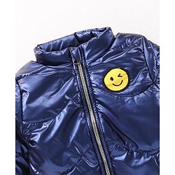 Babyhug Full Sleeves Quilted Jacket - Blue