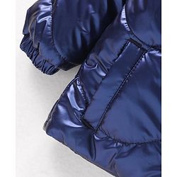 Babyhug Full Sleeves Quilted Jacket - Blue