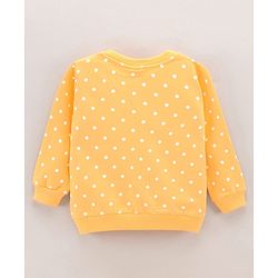 Babyhug Full Sleeves Cotton Knit Sweatshirt With Minnie Mouse Graphics - Yellow