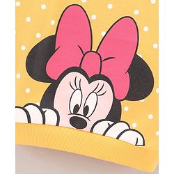 Babyhug Full Sleeves Cotton Knit Sweatshirt With Minnie Mouse Graphics - Yellow