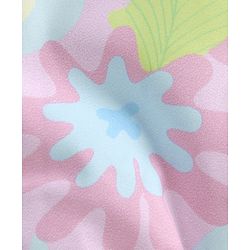 Babyhug Woven Full Sleeves Hooded Rompers Abstract Floral Print - Multicolour