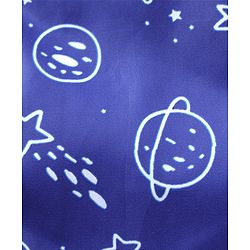 Babyhug Woven Full Sleeves Hooded Printed Romper - Blue