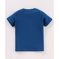 Babyhug Half Sleeves Tee With Shorts Dino & Stripes Print- Blue