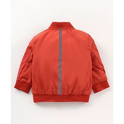 Babyhug Full Sleeves Solid Light Weight Bomber Jacket - Rust