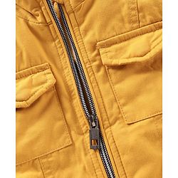 Babyhug Full Sleeves Jacket Solid & Stripes Print- Mustard