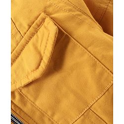 Babyhug Full Sleeves Jacket Solid & Stripes Print- Mustard
