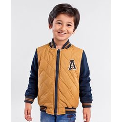 Babyhug Full Sleeves Reversible Jacket Solid & Stripes Print- Navy White
