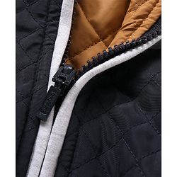 Babyhug Full Sleeves Reversible Jacket Solid & Stripes Print- Navy White