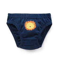 Babyhug  Cotton Knit Antibacterial Animal Print & Striped Briefs Pack of 5 - Multicolour