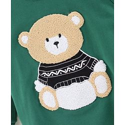 Babyhug Full Sleeves Sweatshirt Teddy Embroidery - Green