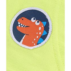 Babyhug Full Sleeves Hooded Sweat Jacket Dino Patch - Lime Green