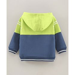 Babyhug Full Sleeves Hooded Sweat Jacket Text Print - Multicolor