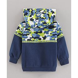 Babyhug Full Sleeves Hooded Cut & Sew Camo Printed Sweatshirt - Multicolor