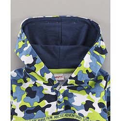 Babyhug Full Sleeves Hooded Cut & Sew Camo Printed Sweatshirt - Multicolor