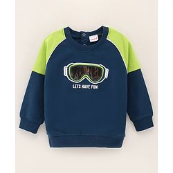 Babyhug Full Sleeves Sweatshirts 3D Goggle - Navy