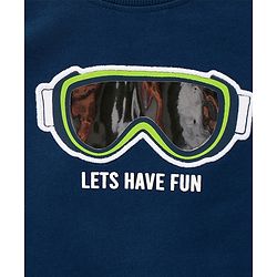 Babyhug Full Sleeves Sweatshirts 3D Goggle - Navy