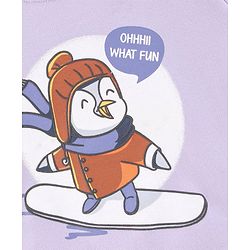 Babyhug Full Sleeves Sweatshirt Penguin Print - Purple