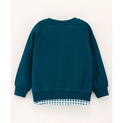 Babyhug Full Sleeves Sweatshirts Genius Embroidered - Blue