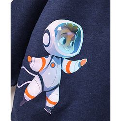 Babyhug Full Sleeves Sweatshirt Space Fun Print - Navy