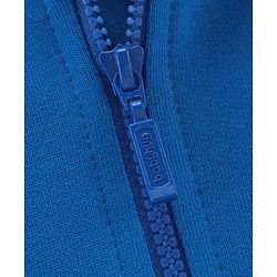 Babyhug Full Sleeves Hooded Cut & Sew Colour Block Sweatjacket with Print - Blue