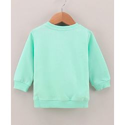 Babyhug Cotton Blend Knit Full Sleeves Sweatshirt Elephant Print - Light Blue