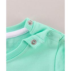 Babyhug Cotton Blend Knit Full Sleeves Sweatshirt Elephant Print - Light Blue