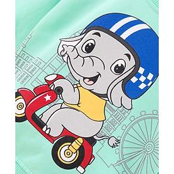 Babyhug Cotton Blend Knit Full Sleeves Sweatshirt Elephant Print - Light Blue