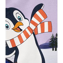 Babyhug Cotton Blend Full Sleeves Sweat Shirt Penguin Print - Purple