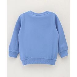 Babyhug Cotton Blend Full Sleeves Sweat Shirt Snowman Print - Blue